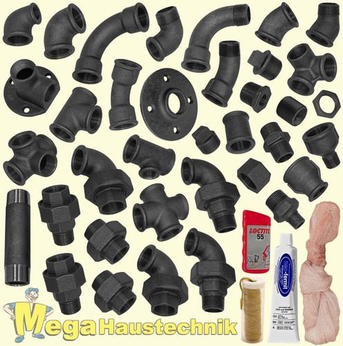 Temperguss fittings schwarz - temperguss,